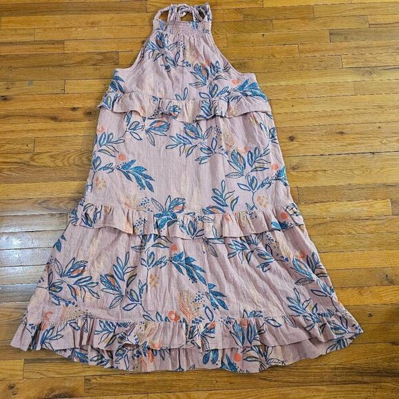 Free People Anita Tropical Printed Maxi Dress Size L Desert Rose Combo - Picture 4 of 11